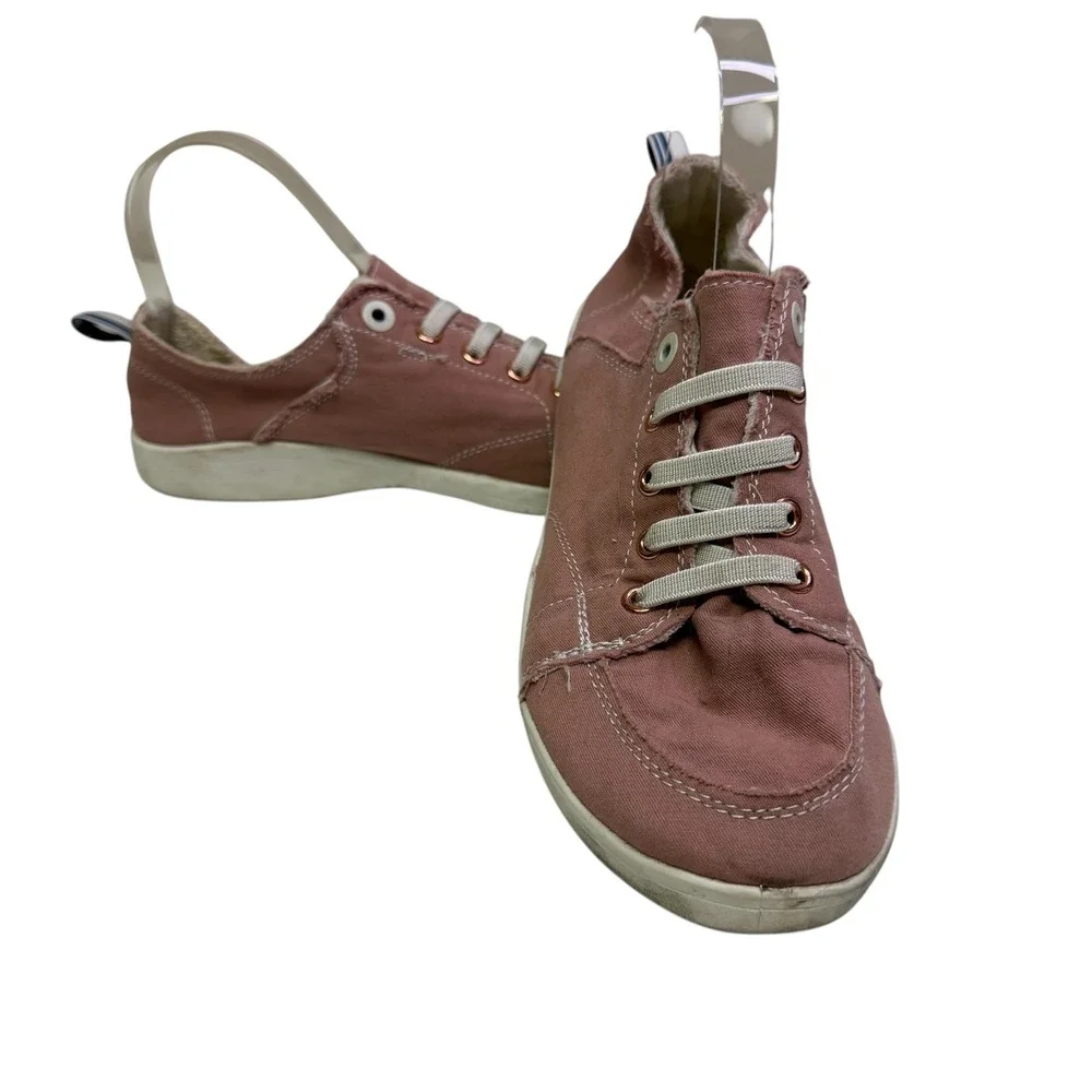 Vionic Beach Womens 8.5 Pink Pismo Canvas Orthotic Slip On Sneakers Casual Shoes